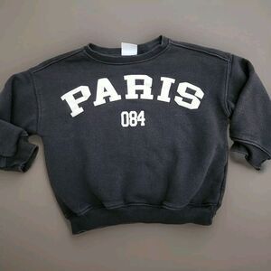 ZARA‎ Kids Girl’s Youth Paris Crew Neck Sweatshirt Sweater Size 3-4 Long Sleeve